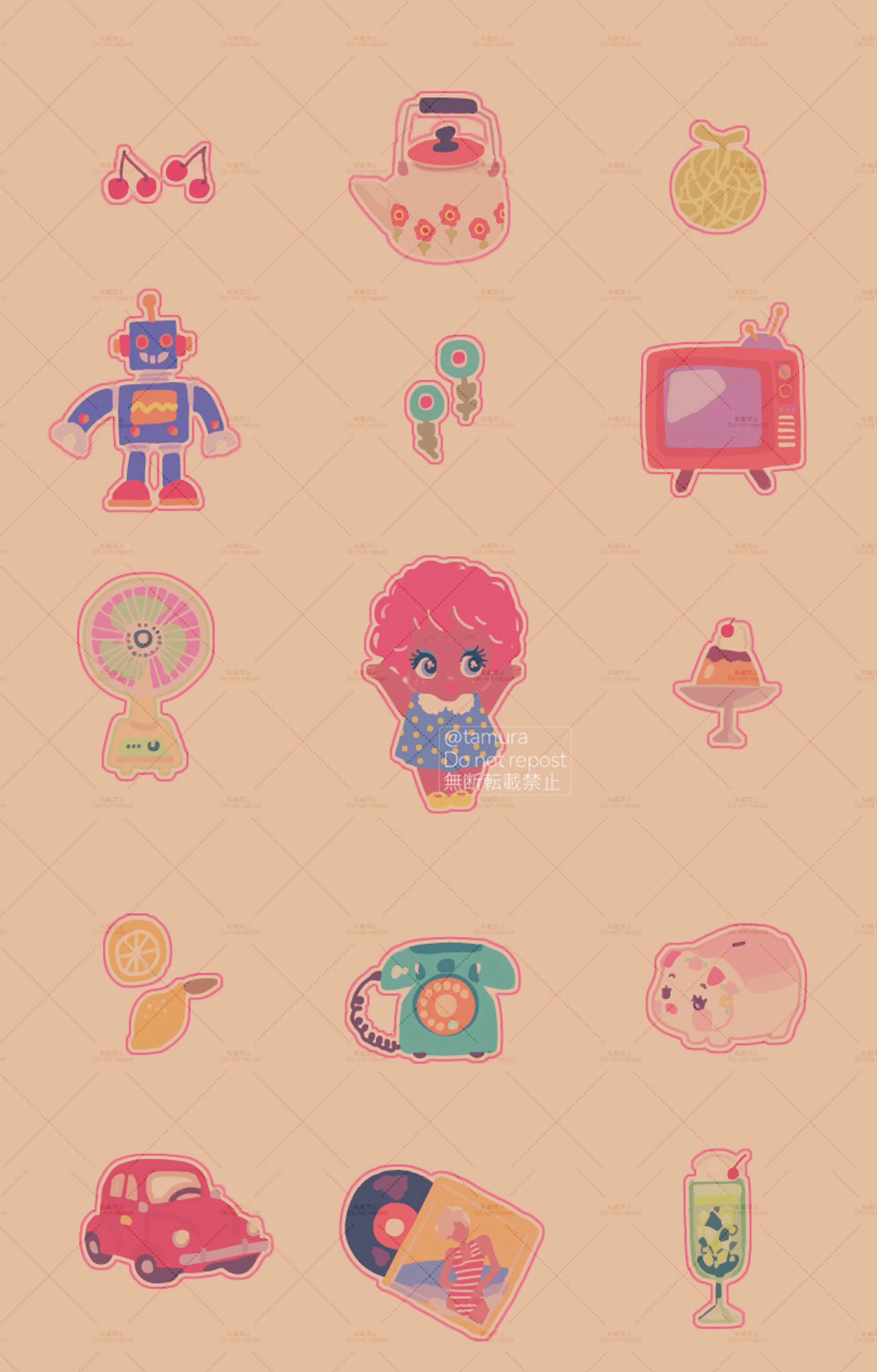 レトロ雑貨カットイラスト-1
