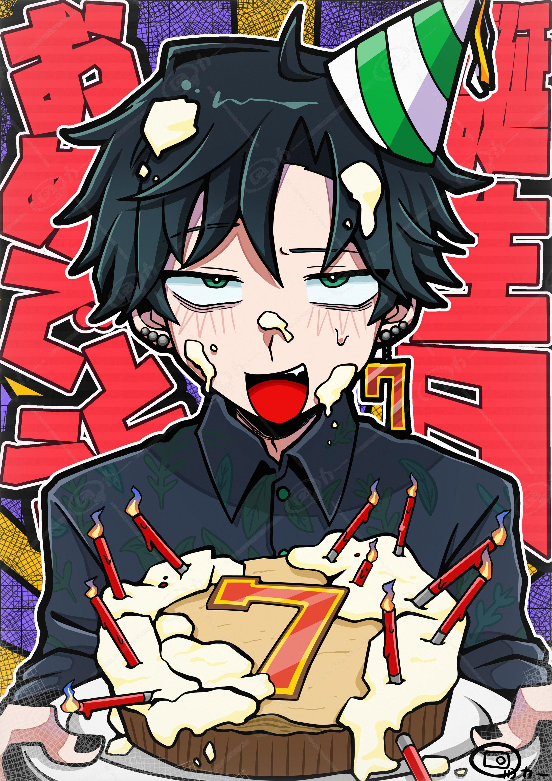 【依頼品】IRIAMライバー様 誕生日お祝い1枚絵-1