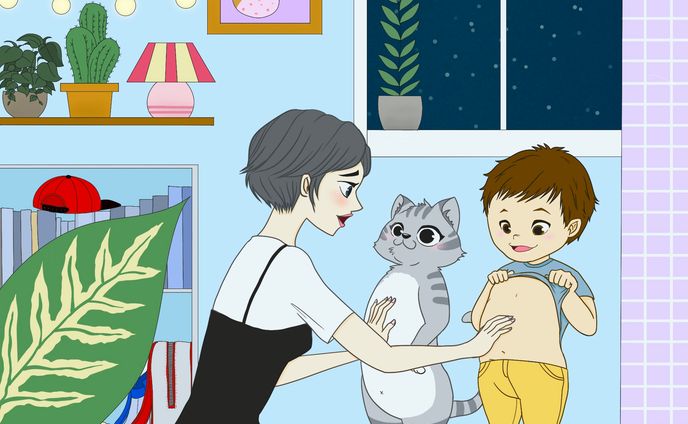 息子と猫のお腹が愛しい