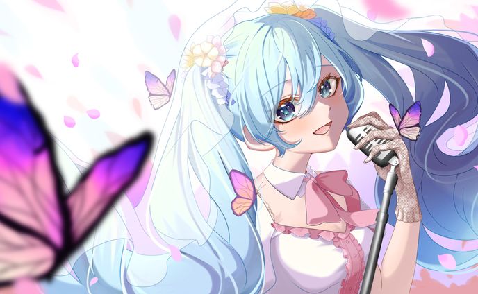 歌姫 / くもり feat. 初音ミク【オリジナル】  　イラスト