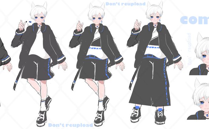 キャラクターデザイン　全身立ち絵　制作