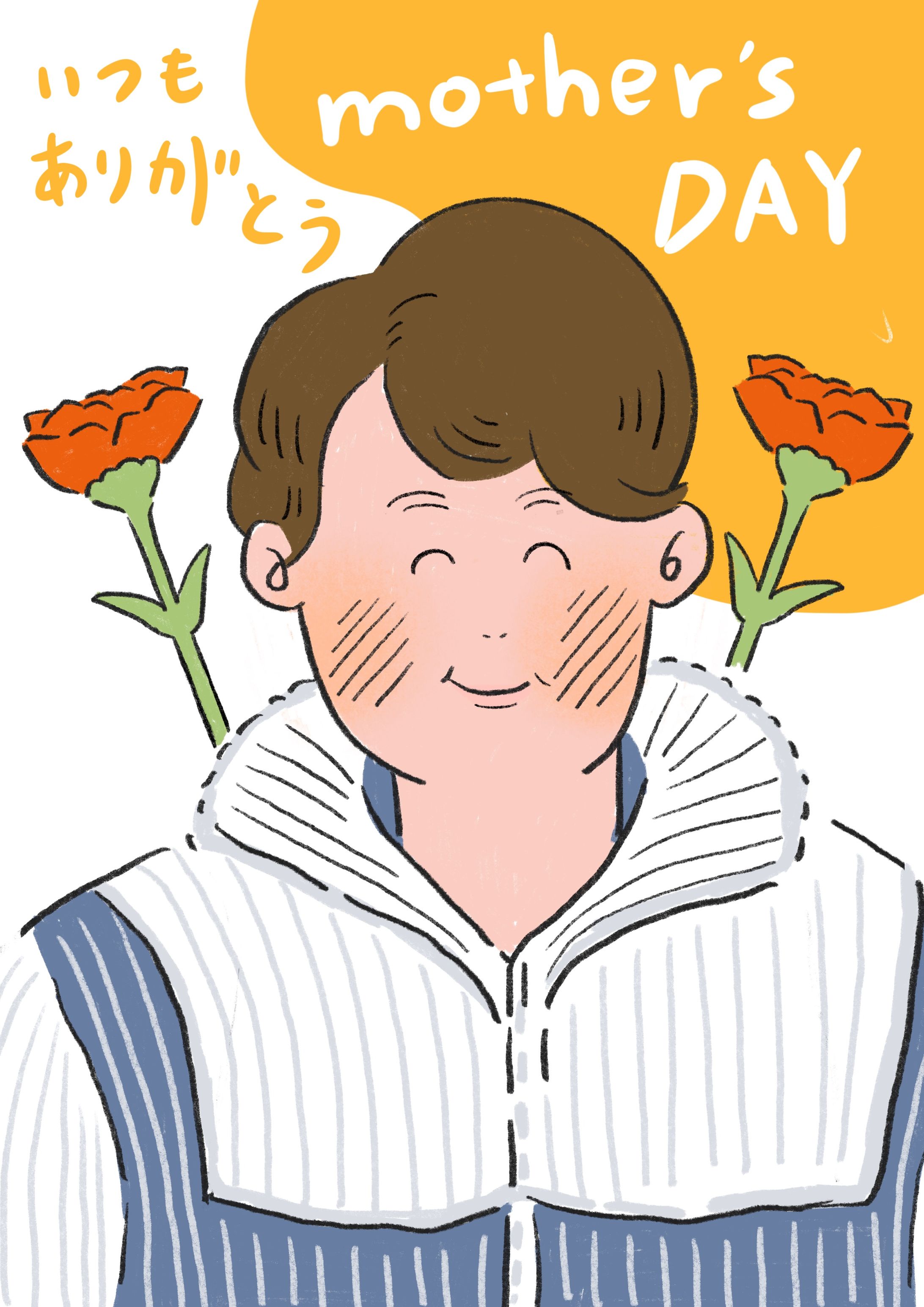 母の日 似顔絵イラスト-1
