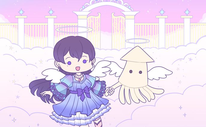 女の子、ヴィネットイラスト
