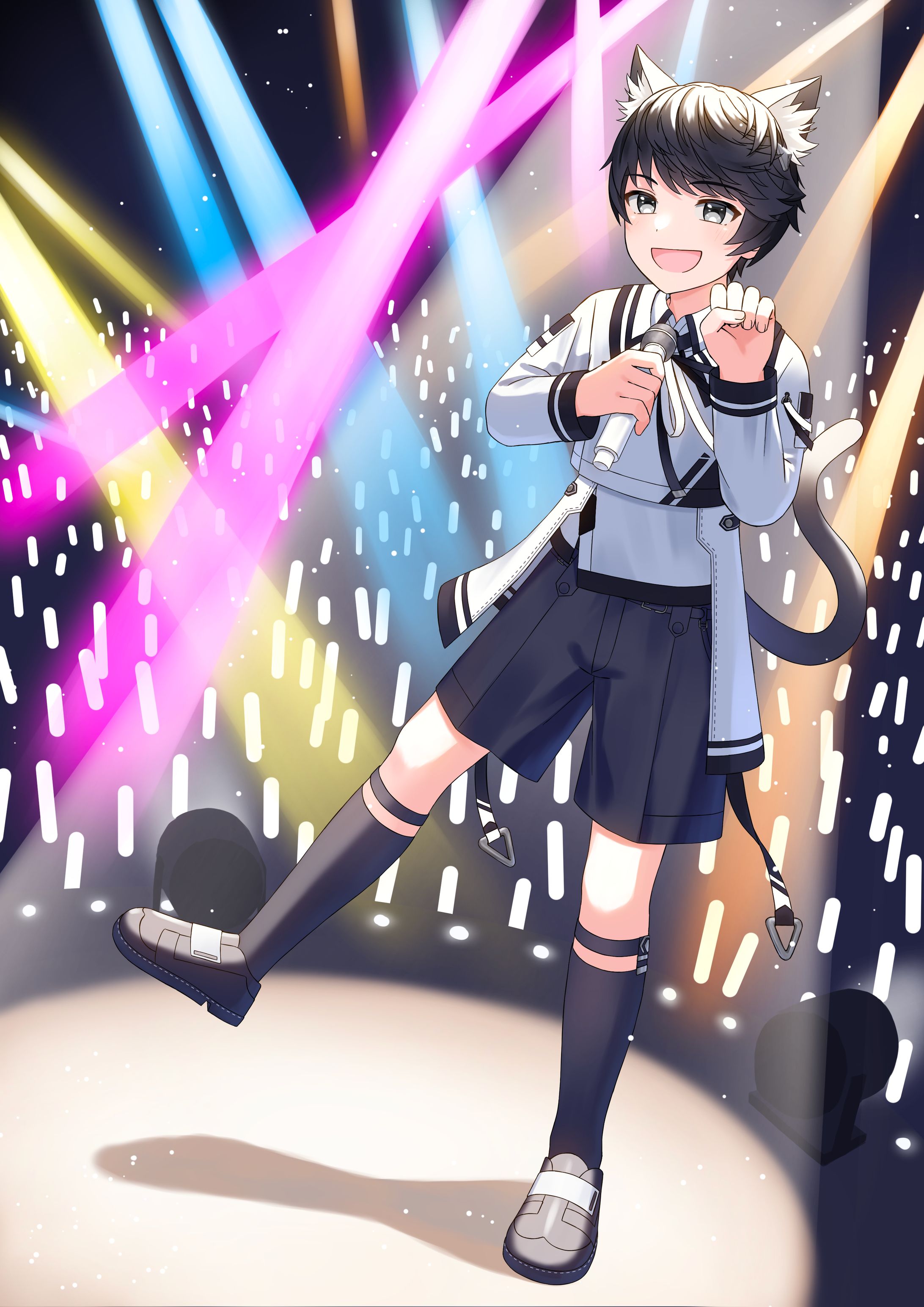 Vtuber羽風ゆん ケモミミデフォルト衣装、普段着風衣装 Live2Dイラスト&キービジュアル-1