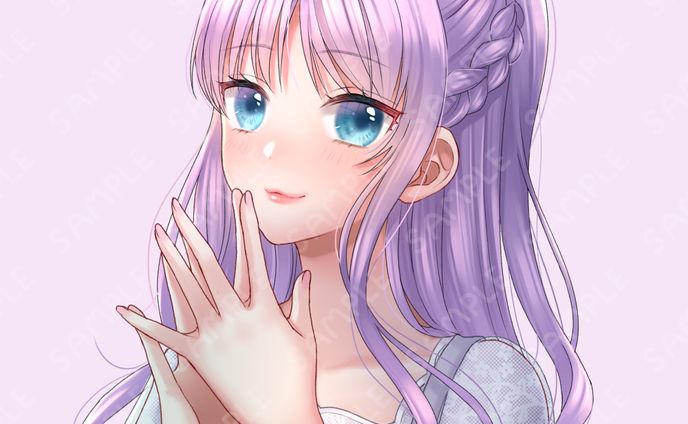 SNSアイコン　紫髪の女の子2