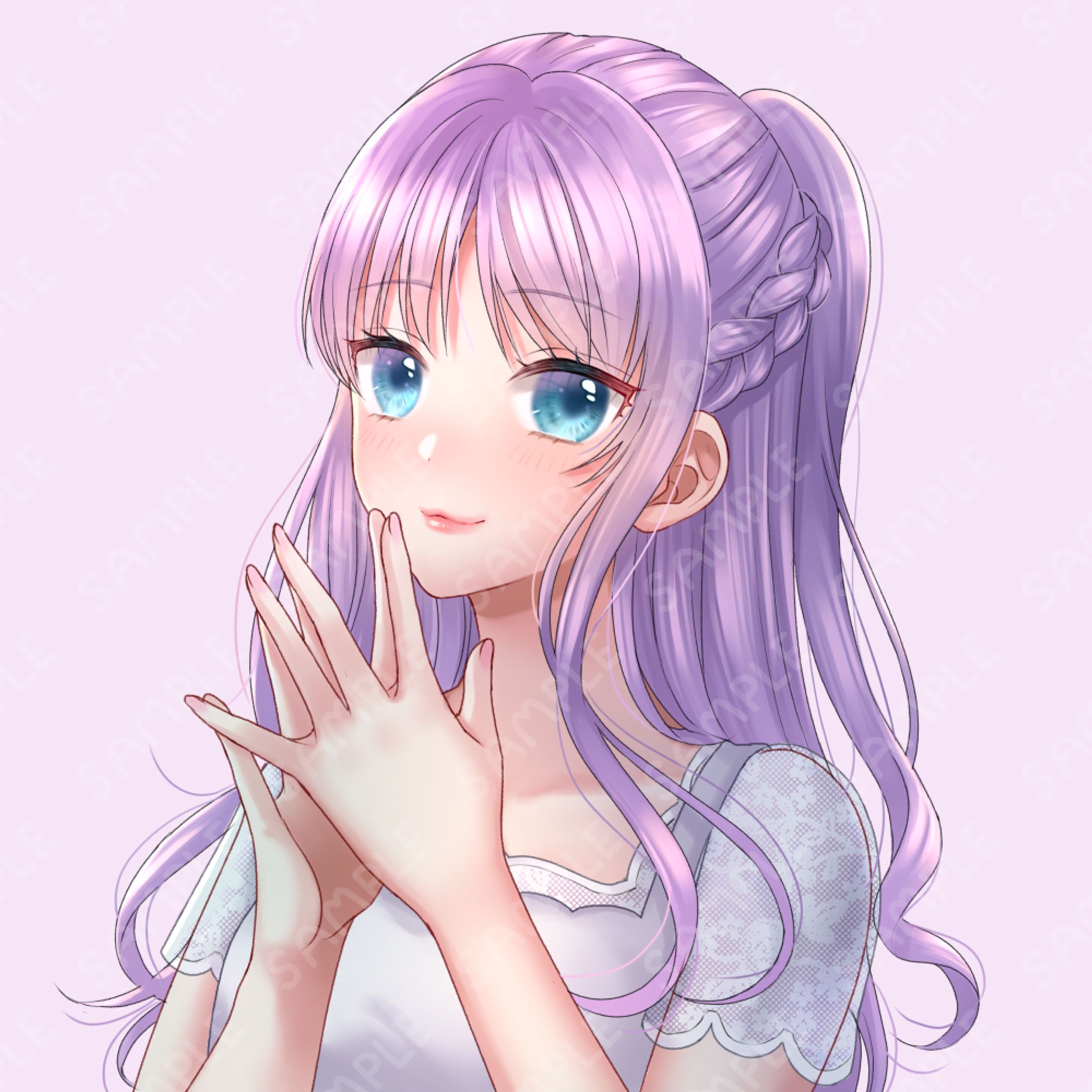 SNSアイコン　紫髪の女の子2-1