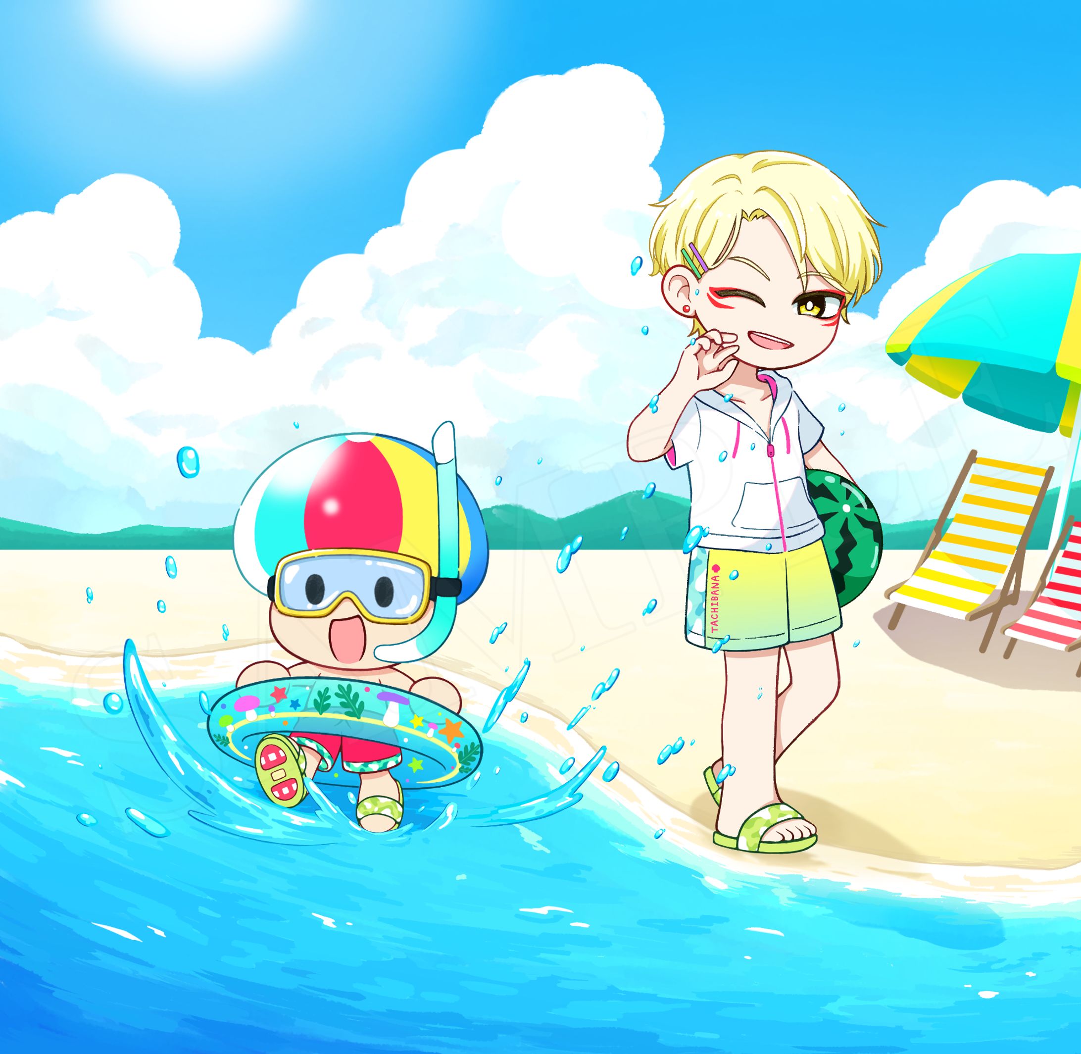 橘 怜侍様　夏イラスト-1