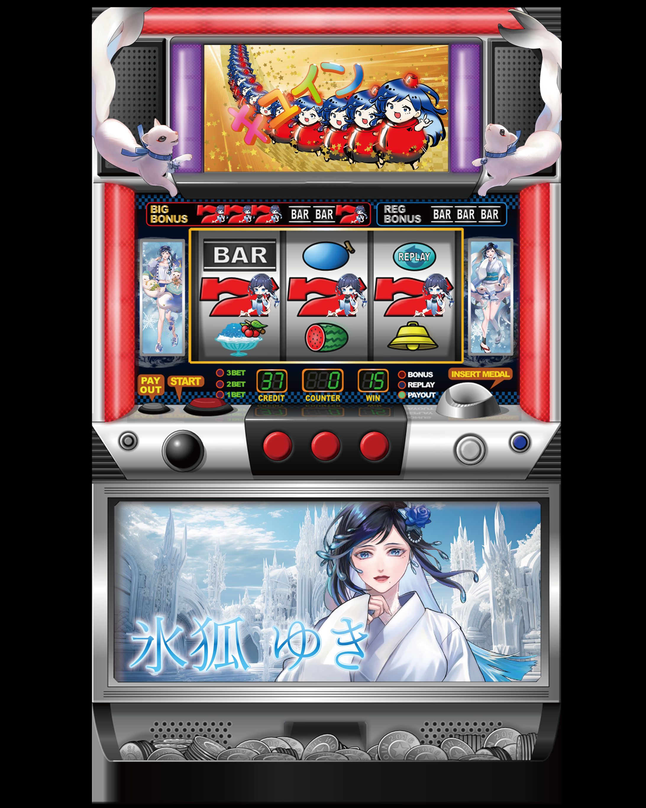 Vライバースロット台イラスト制作-1