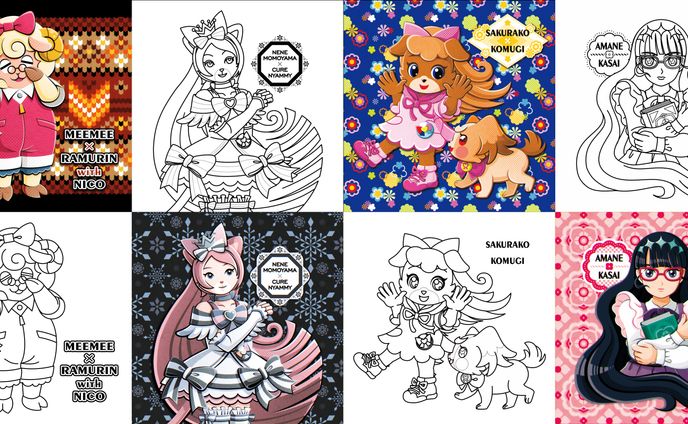 プリキュア絡みイラスト＆ぬりえ用線画２※二次創作／Affinity Designer for PC 2 使用