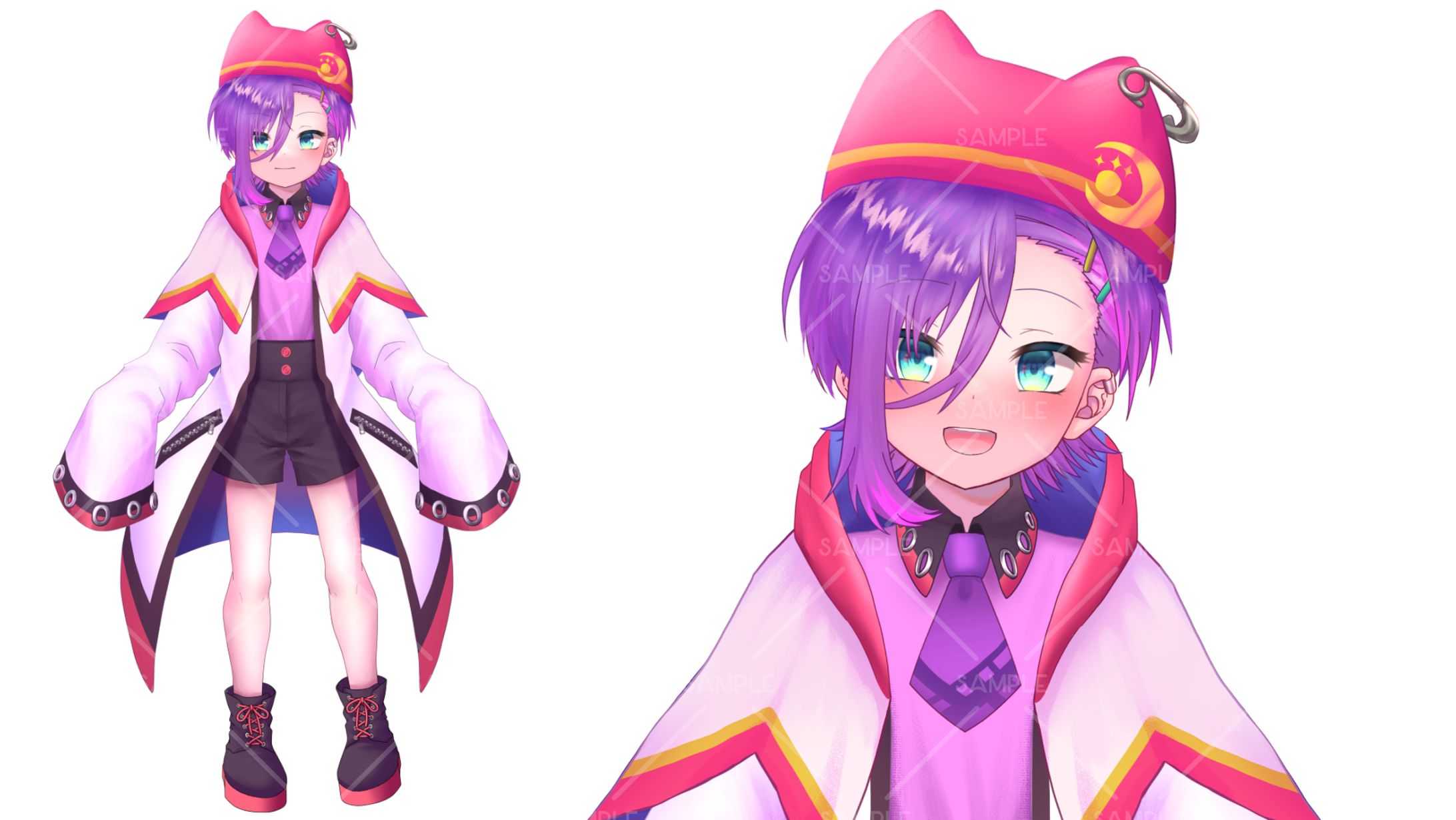 Vtuber用Live2Dモデル(紫ノ月ルミネ)-1