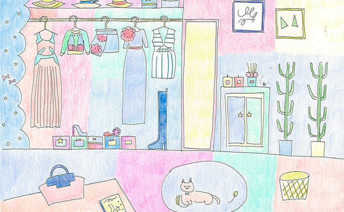 coco at closet 