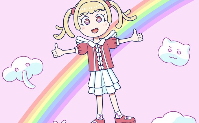 小さい羽根を付けた女の子