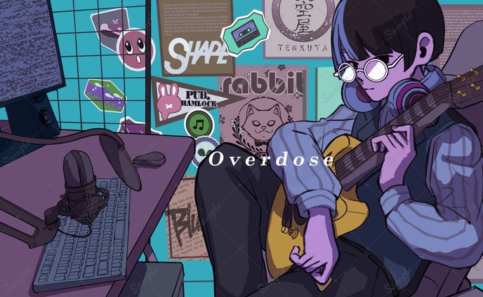 【オリジナル】『overdose』風イラスト