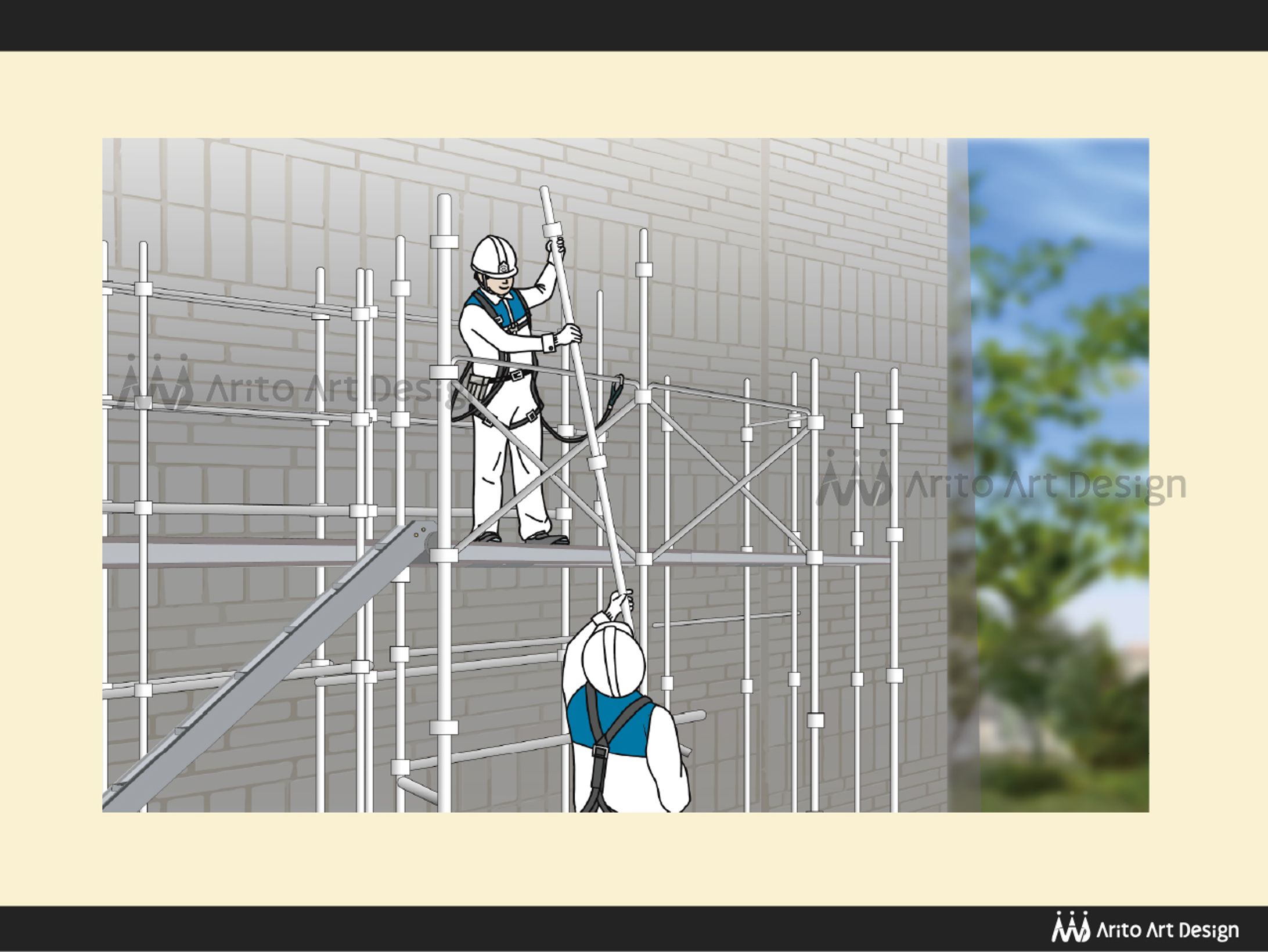 WEB掲載用のマンション修繕工事イラスト-1