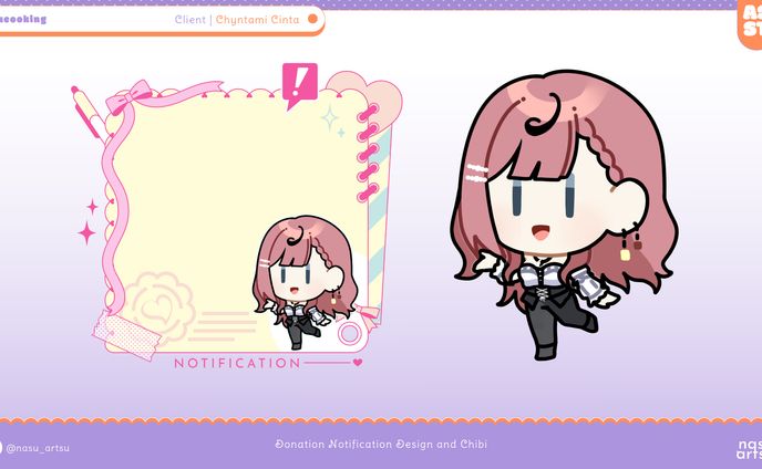 Chyntami Cinta pop up alert design and chibi