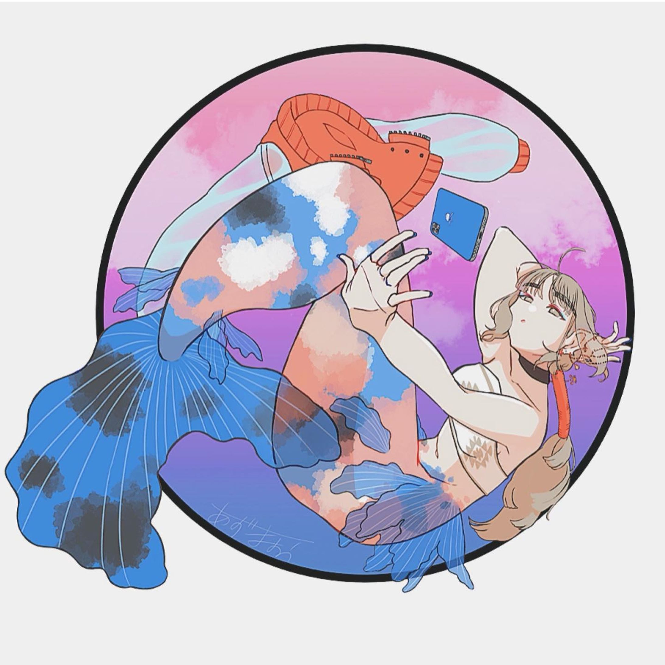 うちの子人魚🧜‍♀️

#イラスト　#イラストレーション  #イラストグラム #オリジナル　#illustration #illust #digitalart #digitalillustration #art #mermaid-1