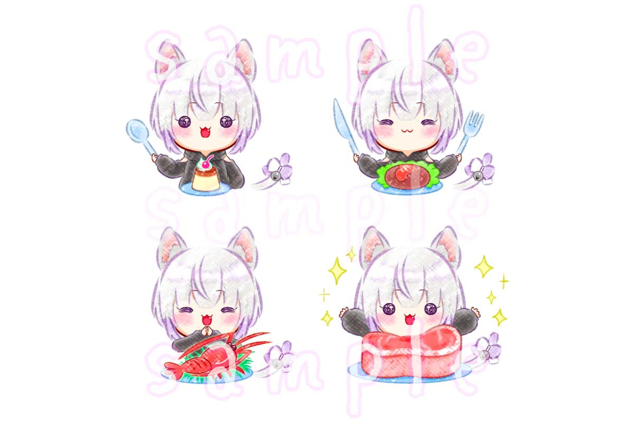 ご依頼｜FANBOX支援プラン用イラスト(猫〆しあ様)-1