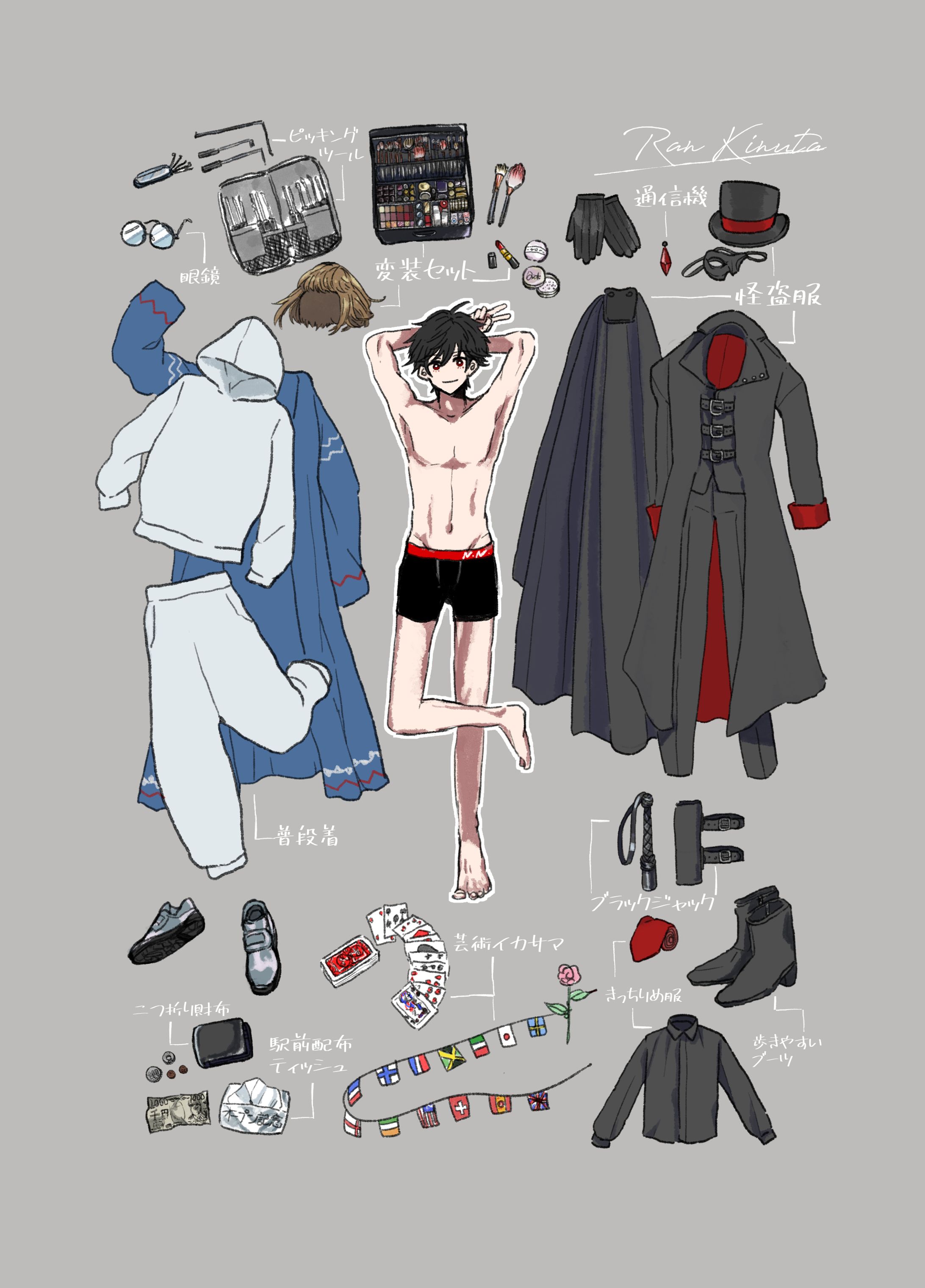 TRPG創作キャラクター持ち物紹介絵-1