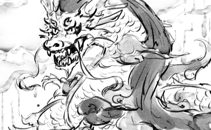 墨絵風OC：龍／illust