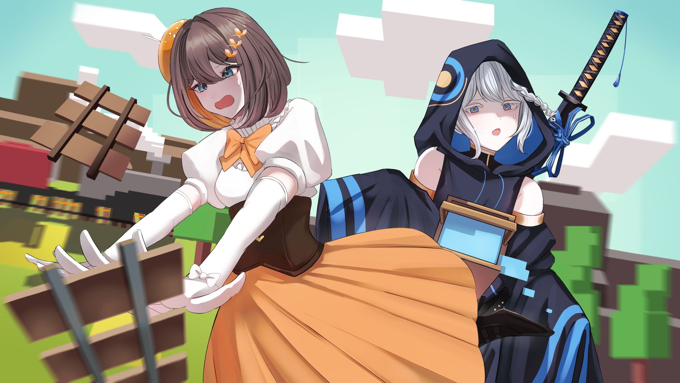 【お仕事】みたらみん×零月刀根　コラボ配信用イラスト制作-1