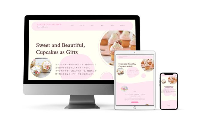 【案件実績】カップケーキ専門店のサイトテンプレート